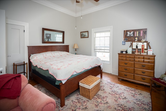117 Bradley St, Romeo, MI 48065 - bedroom featuring wood finished floors, ceiling fan, and crown molding