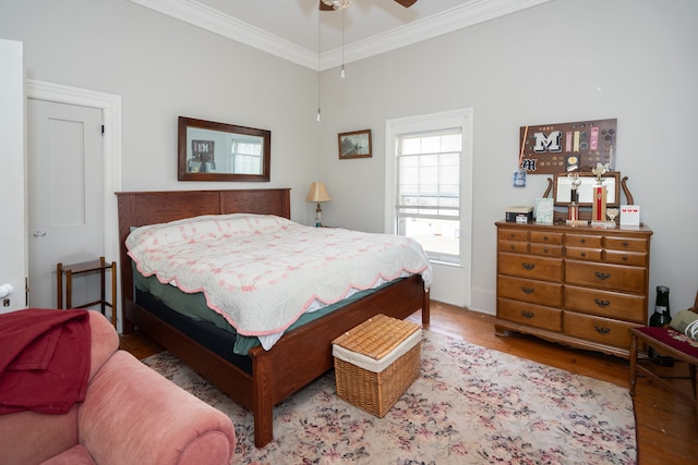 117 Bradley St, Romeo, MI 48065 - bedroom featuring wood finished floors, ceiling fan, and crown molding
