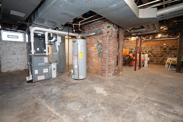 117 Bradley St, Romeo, MI 48065 - unfinished basement with gas water heater and heating unit