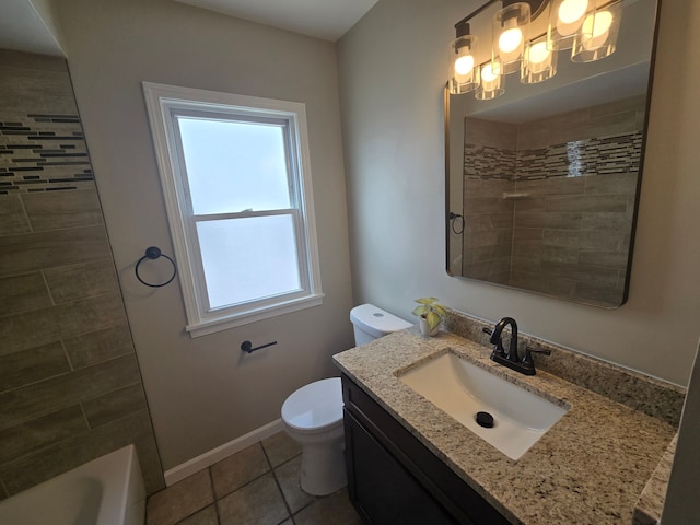 1606 Mill St, Lincoln Park, MI 48146 - bathroom featuring healthy amount of natural light, vanity, tile patterned flooring, and a chandelier