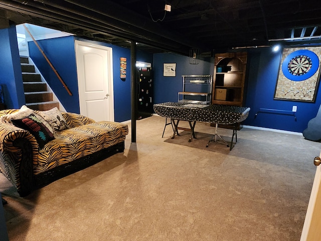 game room featuring carpet