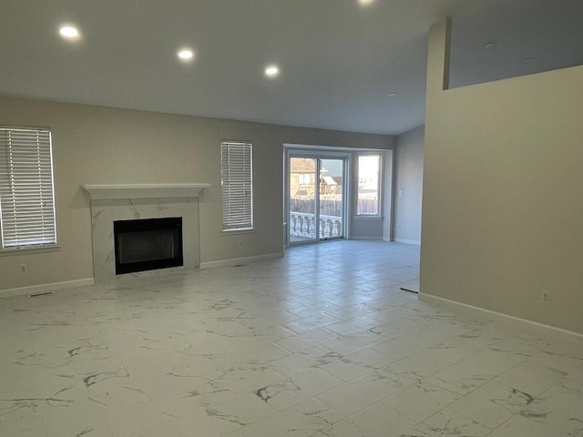 46132 Royal Dr, Chesterfield, MI 48051 - unfurnished living room with recessed lighting and baseboards