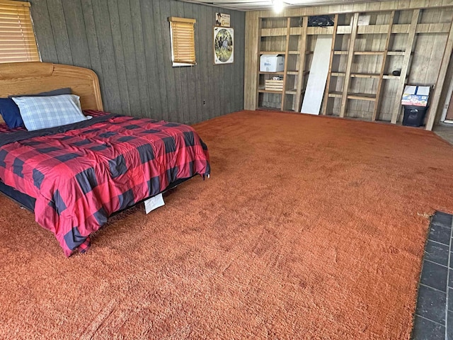 2086 Sloan Rd, Burt, MI 48417 - carpeted bedroom with wood walls