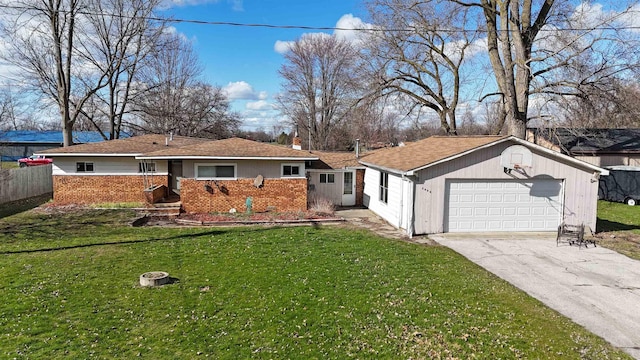 2086 Sloan Rd, Burt, MI 48417 - single story home featuring a chimney, brick siding, and a front lawn