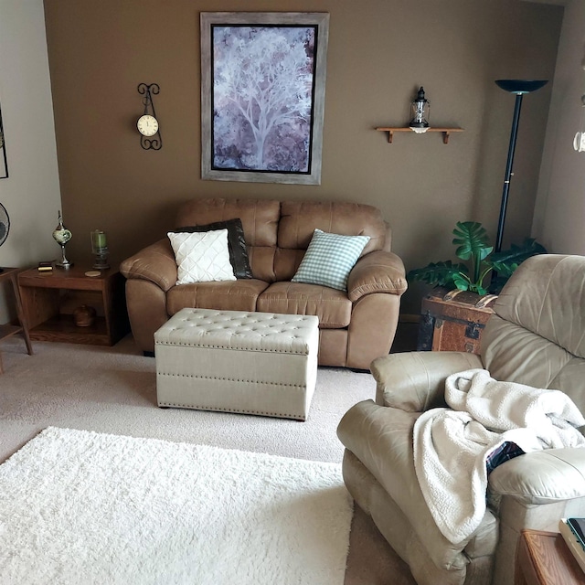 view of carpeted living area