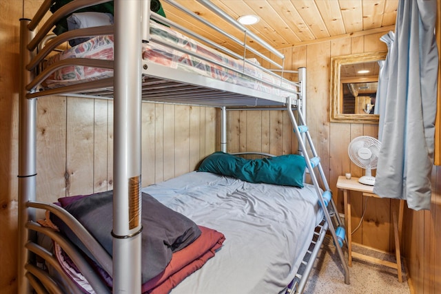 3895 Pine St, Glennie, MI 48737 - bedroom with wooden walls and wood ceiling
