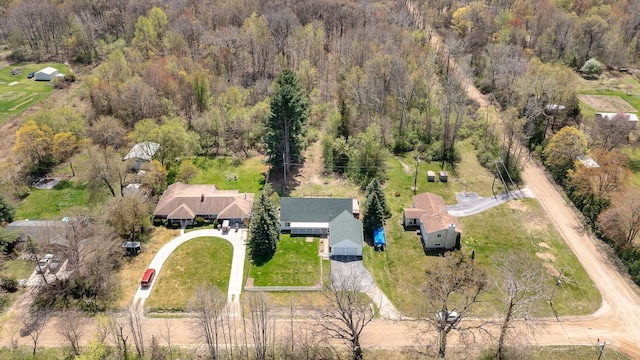 bird's eye view with a forest view