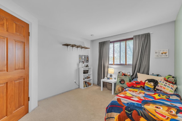 bedroom with carpet