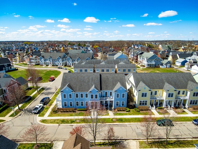 birds eye view of property with a residential view