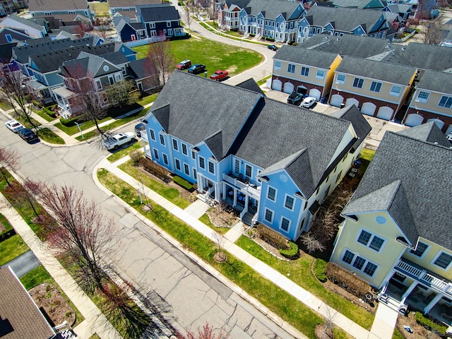 aerial view with a residential view
