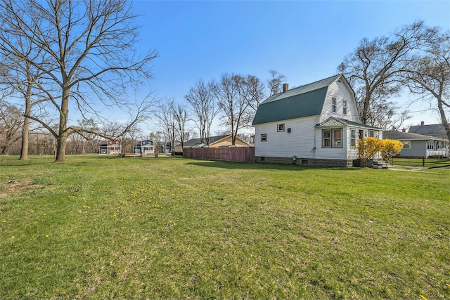 view of yard with fence