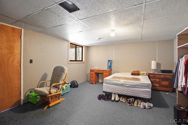 3620 Sharp Rd, Adrian, MI 49221 - bedroom with carpet floors and a paneled ceiling