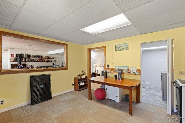 3620 Sharp Rd, Adrian, MI 49221 - home office with baseboards and a drop ceiling