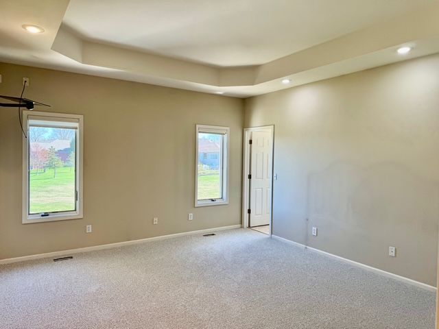 8505 Woodridge Dr, Davison, MI 48423 - unfurnished room with recessed lighting, a tray ceiling, and a wealth of natural light