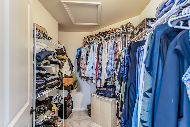 walk in closet with attic access