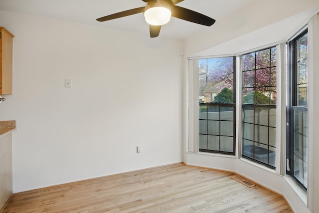 31198 Country Way Unit 27, Farmington Hills, MI 48331 - unfurnished room featuring a ceiling fan, visible vents, a wealth of natural light, and light wood-style floors