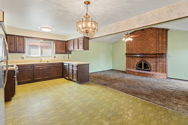 15895 Bexley St, Clinton Township, MI 48038 - kitchen featuring a sink, light countertops, open floor plan, dishwasher, and light floors