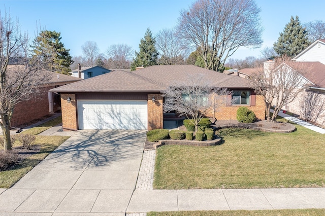 15895 Bexley St, Clinton Township, MI 48038 - ranch-style house with driveway, a garage, and brick siding