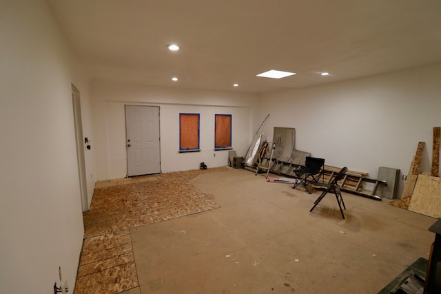 interior space with recessed lighting