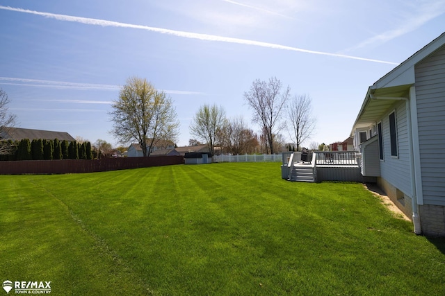 7077 Crosswinds Dr, Swartz Creek, MI 48473 - view of yard featuring a deck and fence