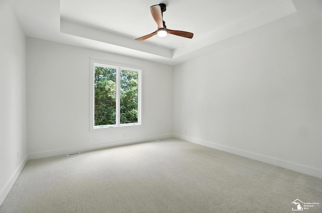 552 Central Park Blvd, Monroe, MI 48162 - carpeted spare room featuring a raised ceiling and ceiling fan