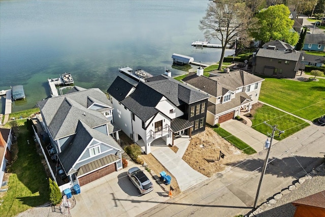 13459 Haddon St, Fenton, MI 48430 - bird's eye view with a residential view and a water view