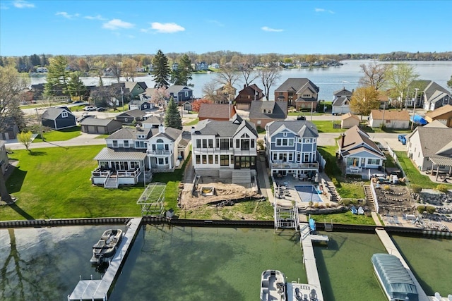 13459 Haddon St, Fenton, MI 48430 - bird's eye view featuring a water view and a residential view