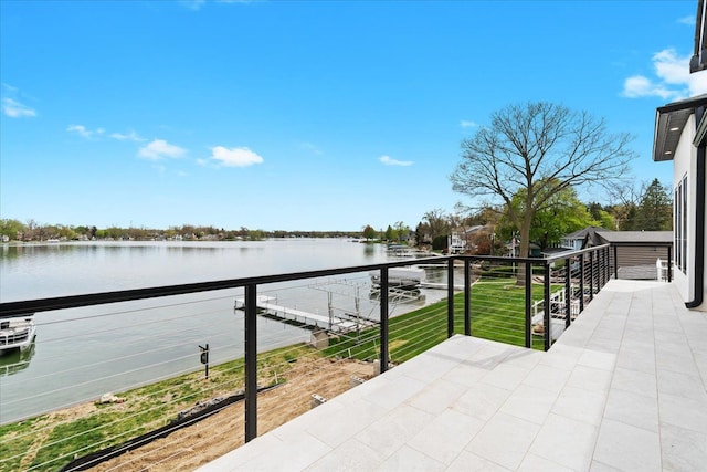 13459 Haddon St, Fenton, MI 48430 - view of patio / terrace with a water view and a balcony
