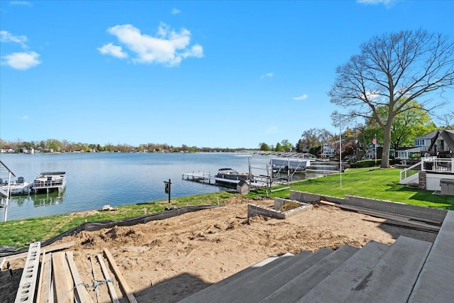 13459 Haddon St, Fenton, MI 48430 - dock area featuring a yard and a water view