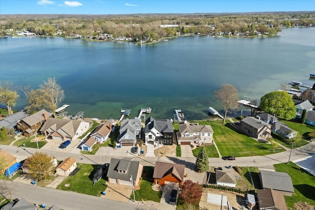 13459 Haddon St, Fenton, MI 48430 - birds eye view of property with a residential view and a water view