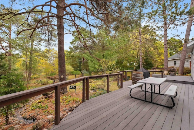 320 Marble St, Cadillac, MI 49601 - view of wooden terrace
