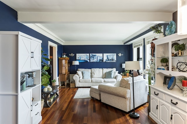 15 Kirby St Unit 826, Detroit, MI 48202 - living room with crown molding and dark wood-type flooring