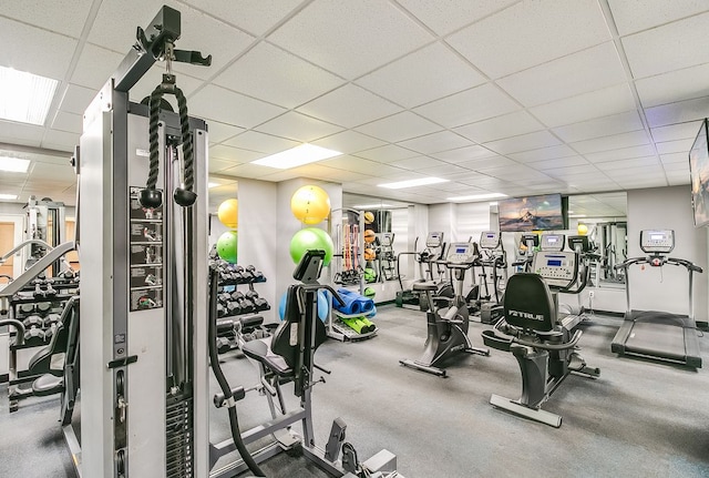 15 Kirby St Unit 826, Detroit, MI 48202 - gym with a drop ceiling