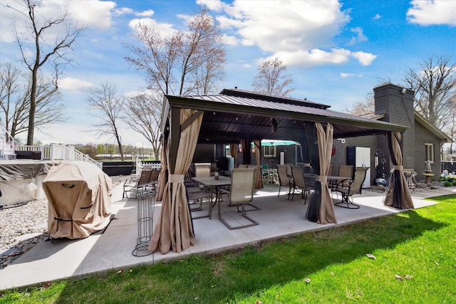 view of patio with a gazebo