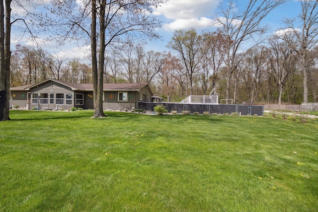 view of yard featuring fence