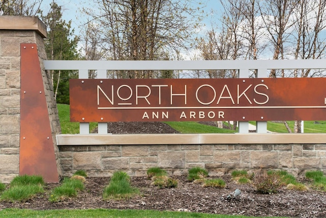 view of community sign