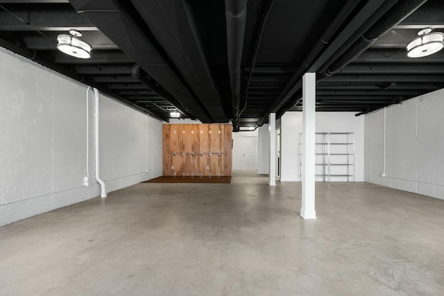 view of finished basement