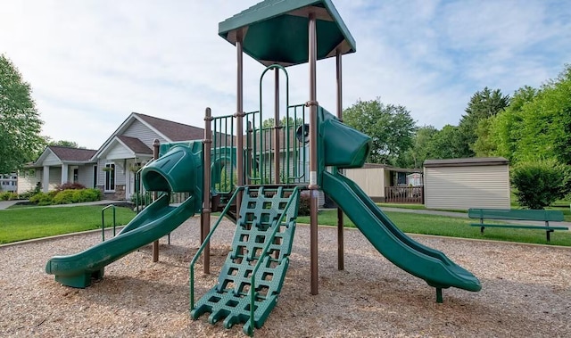 view of community jungle gym