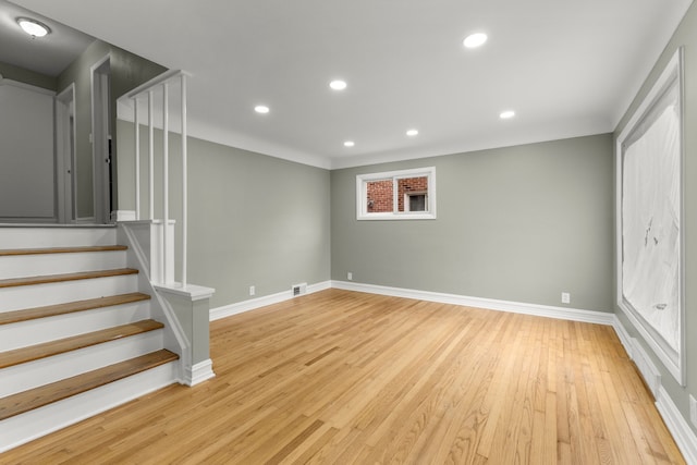 15167 Keppen Ave, Allen Park, MI 48101 - basement featuring light wood-style floors, recessed lighting, baseboards, and visible vents