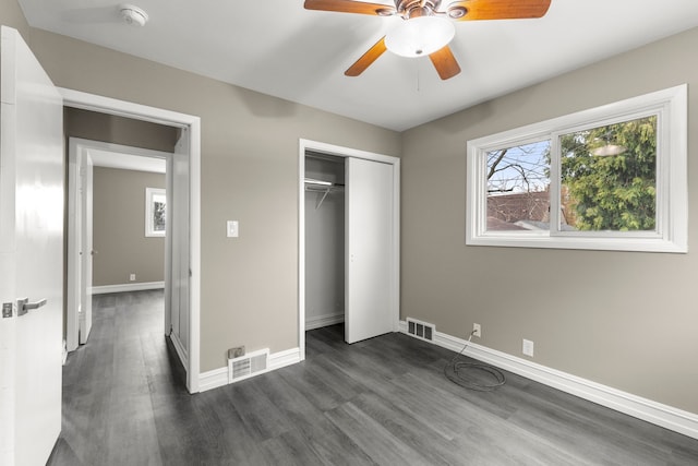15167 Keppen Ave, Allen Park, MI 48101 - unfurnished bedroom with visible vents, dark wood-style flooring, and baseboards
