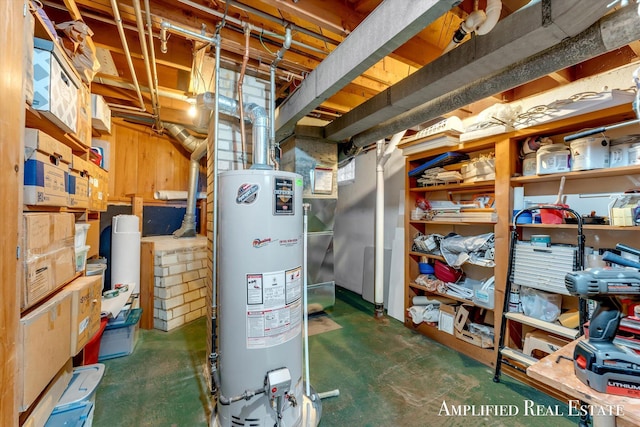 interior space featuring water heater