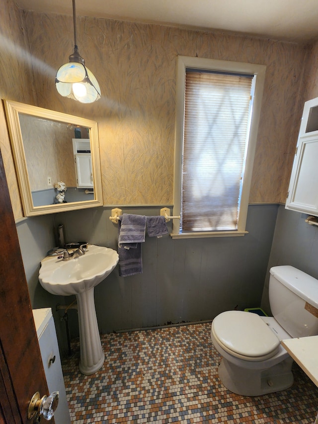 bathroom with toilet and a sink