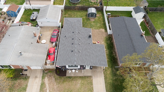 aerial view with a residential view