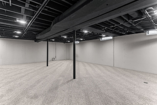 finished basement with carpet
