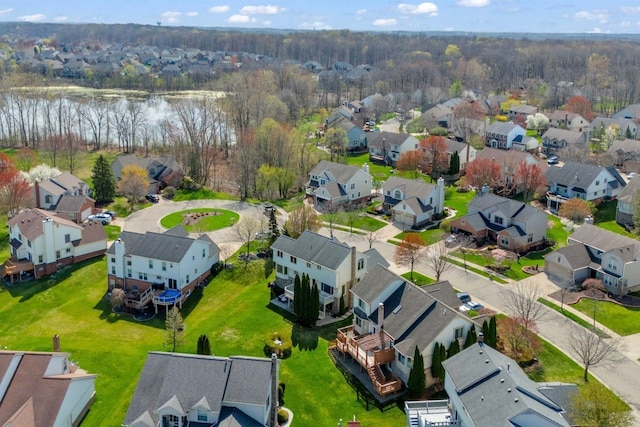 aerial view with a residential view