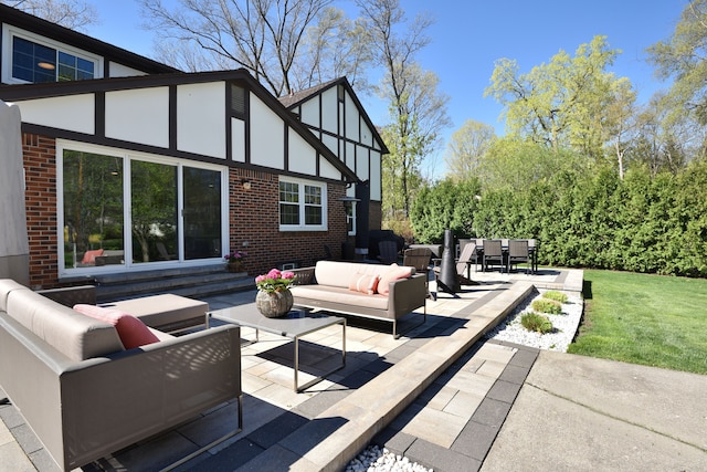 view of patio with an outdoor living space