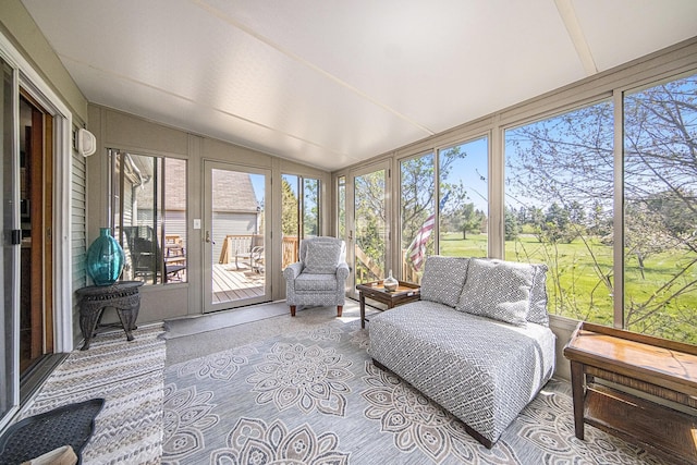 sunroom with an outdoor hangout area