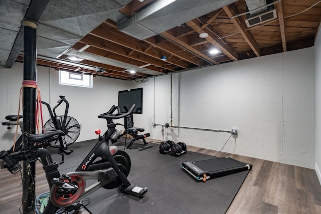 exercise room with visible vents