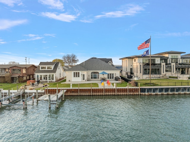 32560 N River Rd, Harrison Township, MI 48045 - water view featuring a boat dock and nearby suburban area