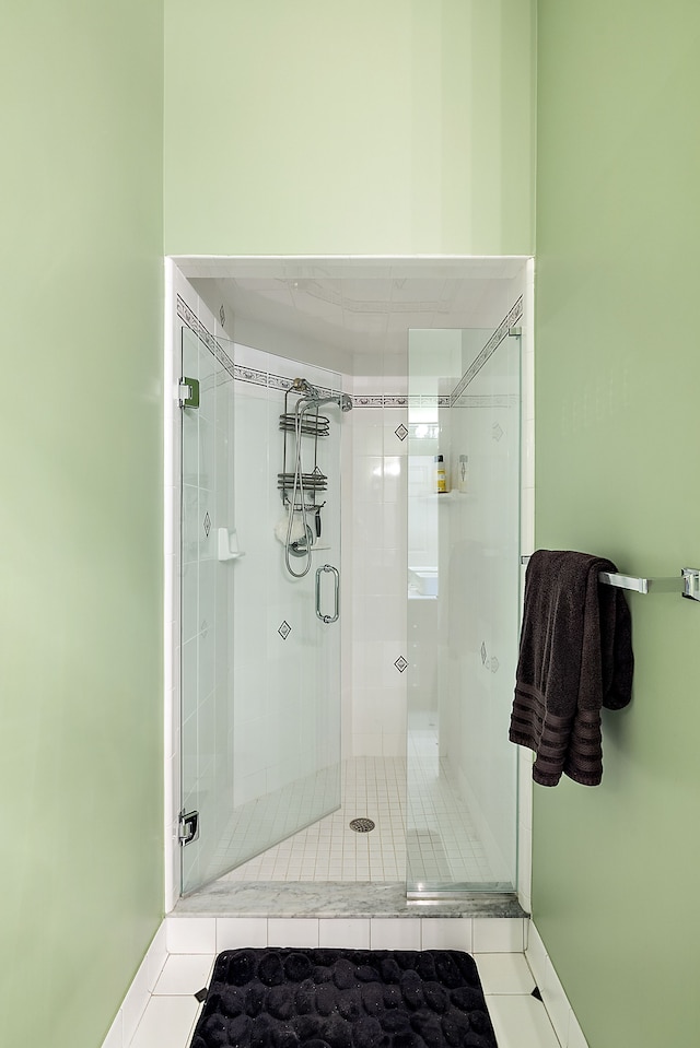32560 N River Rd, Harrison Township, MI 48045 - bathroom featuring a shower stall and tile patterned flooring